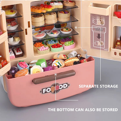 Cute Simulation Microfilm Furniture Double Door Refrigerator 1:12 Dollhouse Kitchen Model Decorations For Girl Birthday Gifts.