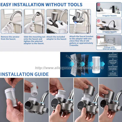 Faucet Mount Water Filter,with UV Light and LED Display Tap Water Purifier, Reduces Lead Chlorine Heavy Metals.