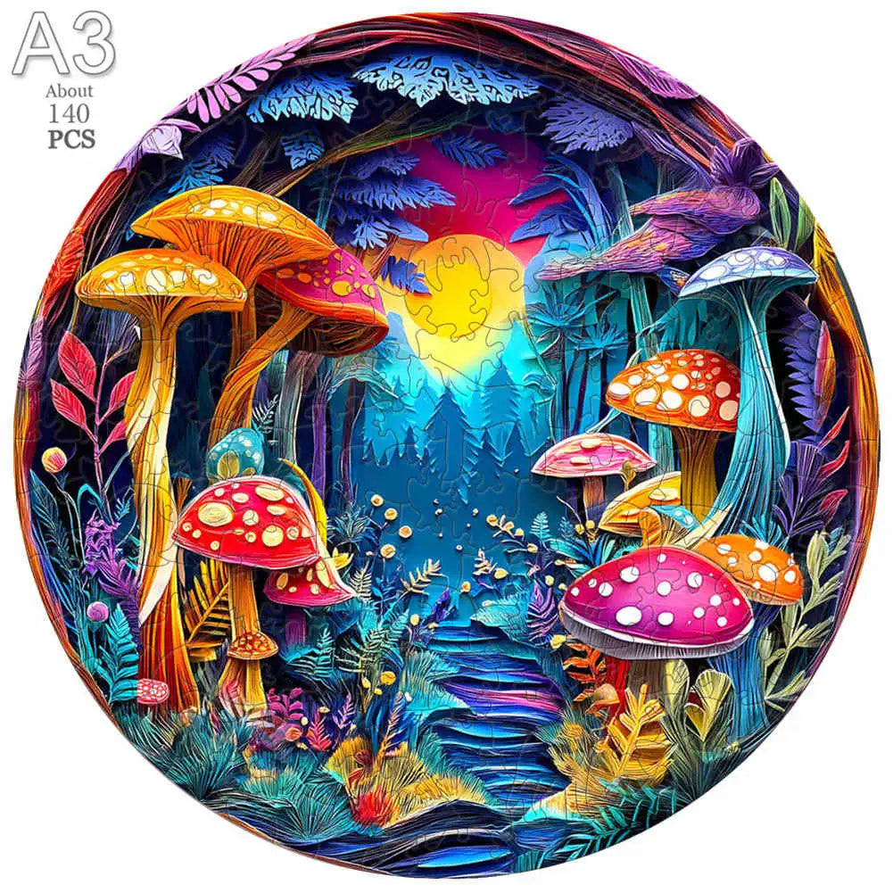 Wooden Animal Jigsaw Puzzle for Adults Kids Toy Circular Puzzle Puzzles Set Birthday Gift Brain Teaser Family Interactive Game