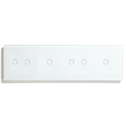 BSEED Touch-Schalter, 1/2/3 Gang, 1-Wege-Wandlichtschalter, blaue LED-Hintergrundbeleuchtung, Glas, Sensorbildschirm, Heimschalter, Weiß, EU-Standard.