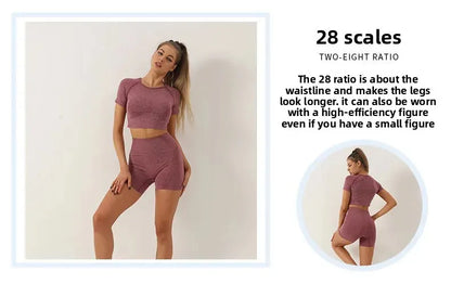 Seamless Dot Dot Yoga Suit High Waist Outdoor Sports Vest Running Quick Dry Top Fitness Yoga Pants Set Exercise Workout Clothes