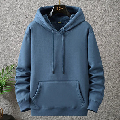 Large Size Men's Hoodie Jacket Hooded Long Sleeve Thick Warm Fleece Lined Sweatshirt Male Casual Winter 10XL 12XL Extra Big Plus.