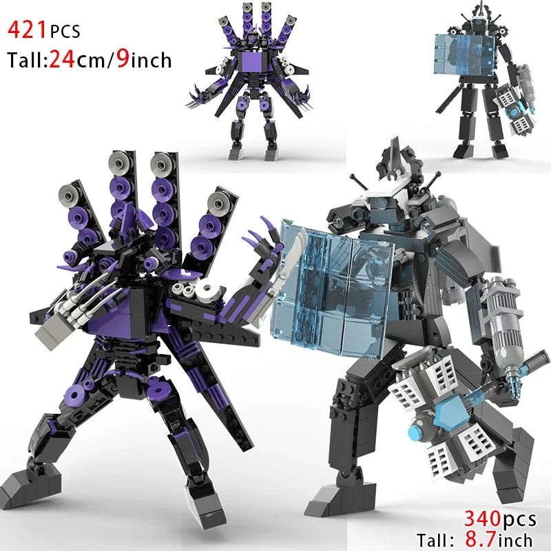 Moc Skibidi Toilet Action Figures builing blocks,Camerman Titan Speakerman Surveillance Man TVMan Boys Bricks Toys For Kids Gift.