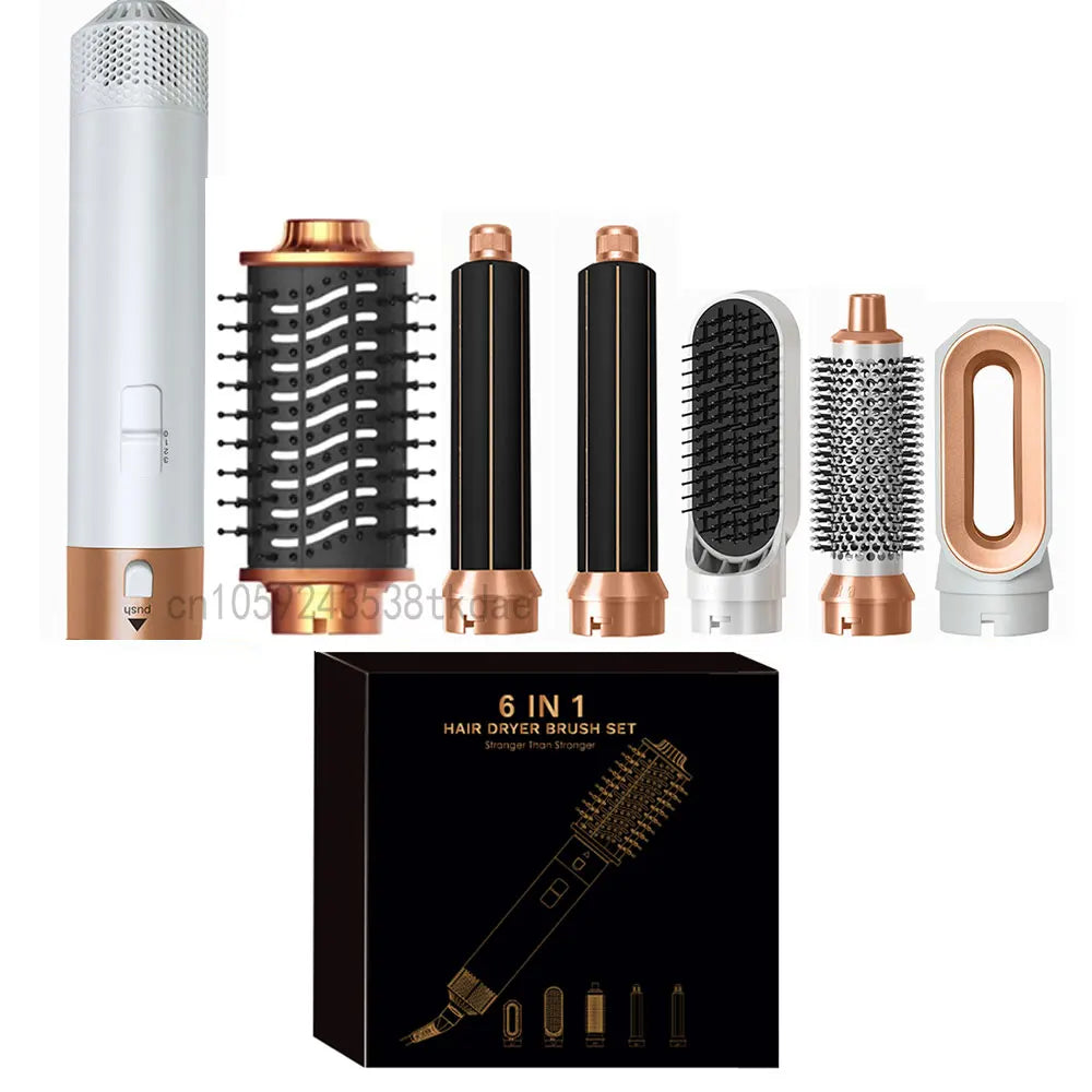 6 in 1 Hair Dryer Multifunctional hot air comb Set Professional Curling Iron Hair Straightener Air Styling Tool Hair Dryer