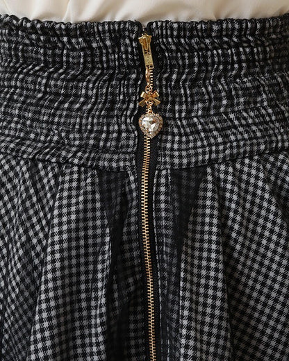 Japanese Liz New Summer Lace Edge Leather Ring High Waist Pleated Skirt Ribbon Bow All-match Short Skirts Big Bow Lolita Blouses.