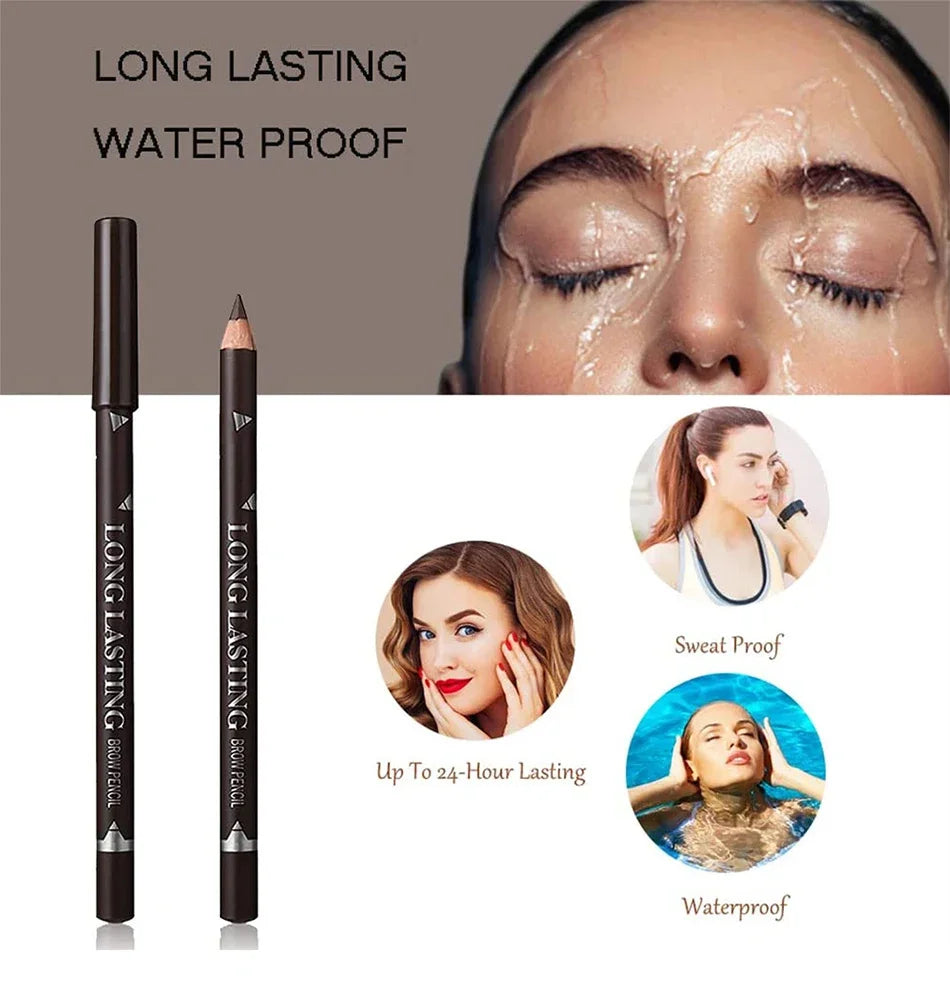 6/12Pcs Eye Brow Pencil Waterproof Professional Women Eye Makeup Pen Easy Color Natural Black Cosmetic Beauty Eyebrow Tool.