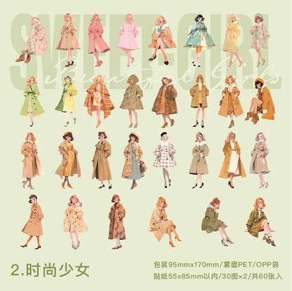 60 stücke/1 Los kawaii Briefpapier Aufkleber Streifzug Talk Junk Journal ing dekorative mobile Scrap booking für Aufkleber Sammelalbum