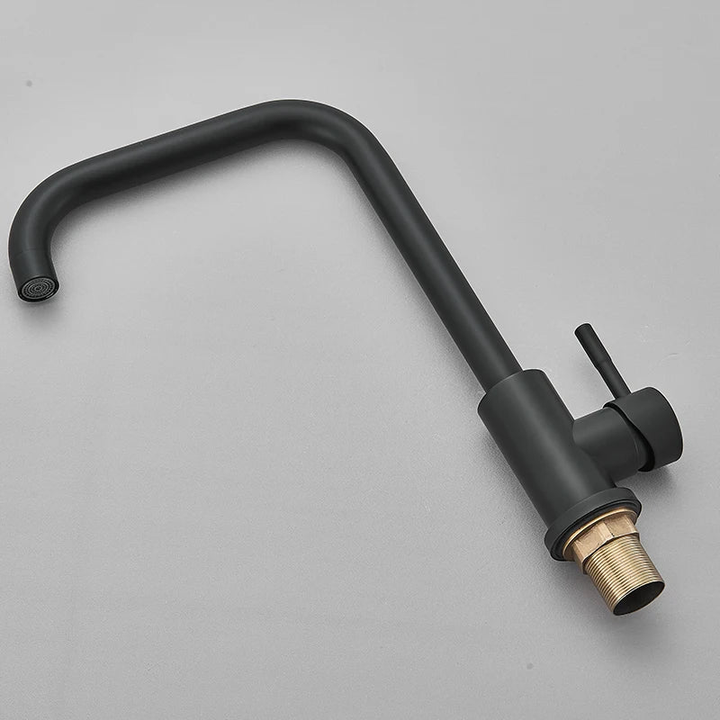 Matte Kitchen Faucet Deck Sinks Faucet High Arch 360 Degree Swivel Cold Hot Mixer Water Tap