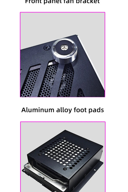 METALFISH T20 Mini ITX White Case 9L Compact PC Chassis Support Flex PSU/240mm GPU/100mm Cooler/180 Liquid Cooler.