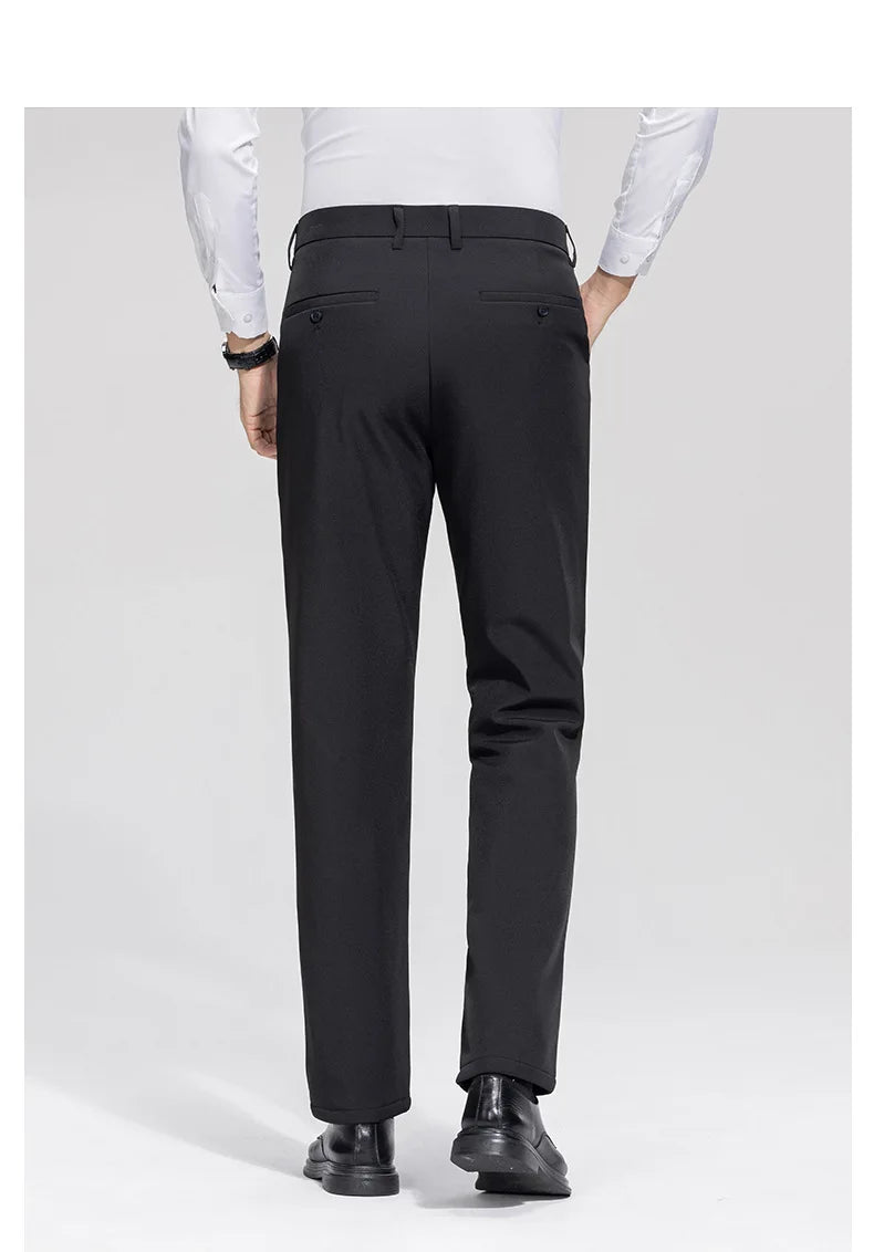 Men's Formal Down Pants 90% White Duck Down Winter Business Trousers Thickened Warm Straight Stretchable Office Pants Man PT-594.