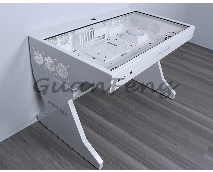 Computergehäuse für große Spieler, All-in-One-Tisch, hochwertiger Desktop, vollständig transparent, großes Gehäuse, cooler wassergekühlter Sci-Fi-Spieltisch