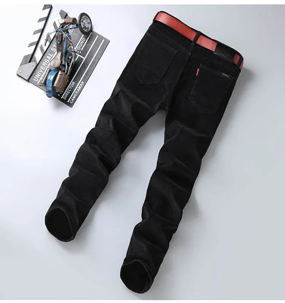 Herren Cord-Freizeithose, gerades Bein, lockere Passform, Jugend, Winter, dicke warme Samt-Jogginghose, Jogginghose, Baggy-Jogginghose