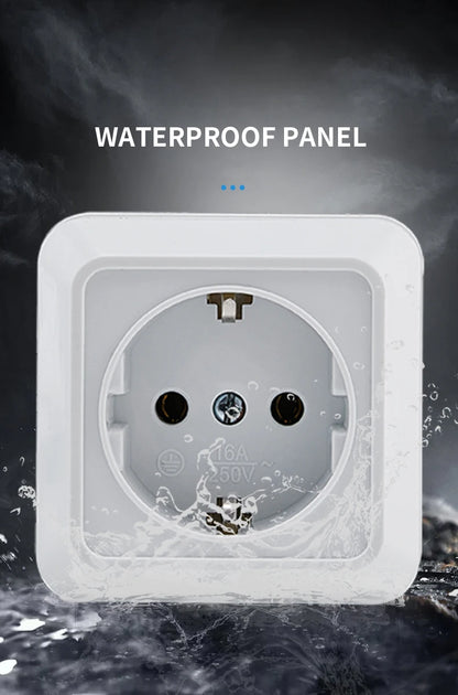 WESA Weiße Wandsteckdose, EU-Standard, Steckdose, Boden, Vintage-Oberfläche, Steckdose, Stecker, flammhemmender Kunststoff.