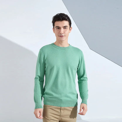 Autumn Winter Men Cashmere Sweater O-neck Soft Warm Pullovers Male Loose Knitted Shirt Korean men's winter blouse.