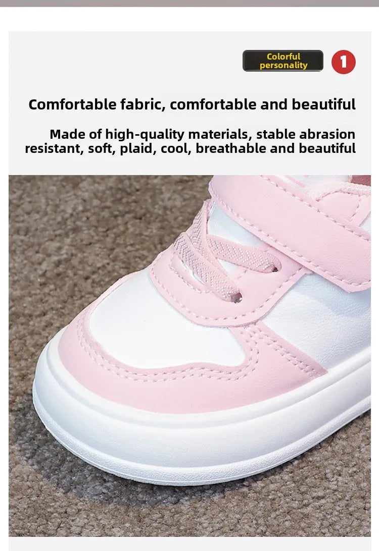 Fashion Kids Sneakers Spring Autumn High Top Breathable Casual Shoes Girls Non-slip Board Shoes Boys Outdoors Basketball Shoes.