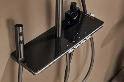 VGX LED Digital Shower System Modern Bathroom Temperature Display Shower Faucet Set Rainlfall Bathroom Mixer Bidet Shower Set