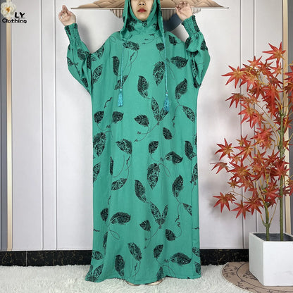 2025Hot Sales New Ramadan Muslim Double Hat Women Abaya Prayer Garment Islam Turkey Arabic Femme Abaya Prayer Kaftan Loose Robes.