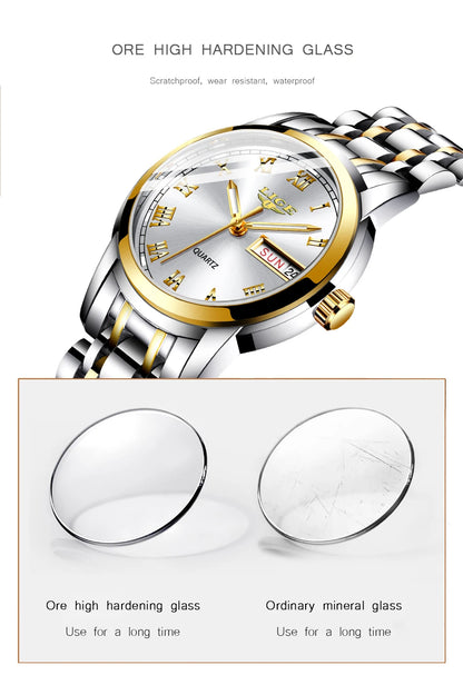 LIGE 2025 New Gold Watch Women Watches Ladies Creative Steel Women's Bracelet Watches Female Waterproof Clock Relogio Feminino.