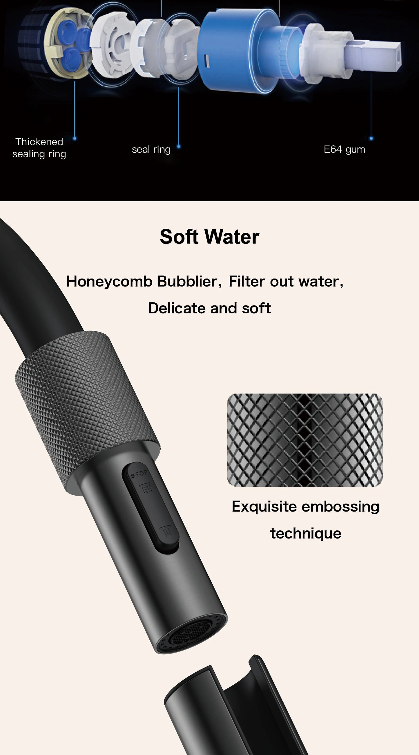 Modern chrome brass pull-out hot and cold water single hole kitchen faucet luxury 2 function drinking water mode sink faucet