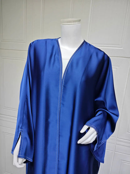 Ramadan Satin Open Kimono Abaya Dubai Luxury 2025 Muslim Kaftan Dress Abayas Women Islam Clothing Robe Femme Musulmane Kebaya