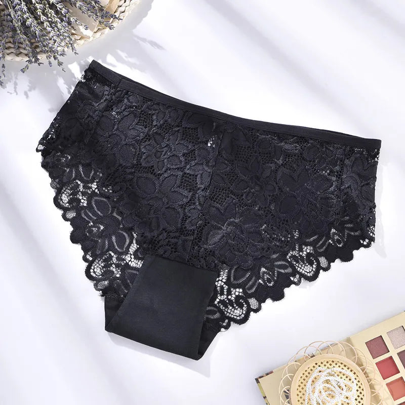 1XL-4XL Plus Size Women Briefs Panties High Waist Sexy Lingerie Hollow Out Underpanties Comfortable Underwear 80-140kg