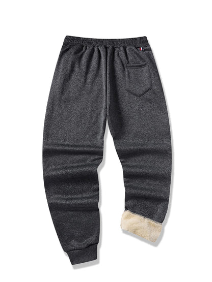 Men's Thicken Fleece Thermal Long Pants Winter Lambswool Warm Trousers Casual Jogging Drawstring Pants Male Sweatpants.