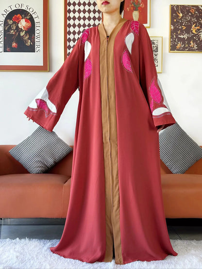 High Grade Fabric Women Party Dress Chiffon Open Abaya Muslim Women Dress Islamic Clothing Cardigan Abaya Women Muslim Dress.