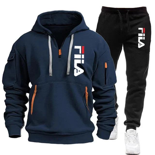 Autumn and winter men's sportswear sets, trendy brand clothing sweatshirt sets, and casual design oversized long-sleeved sweatsh