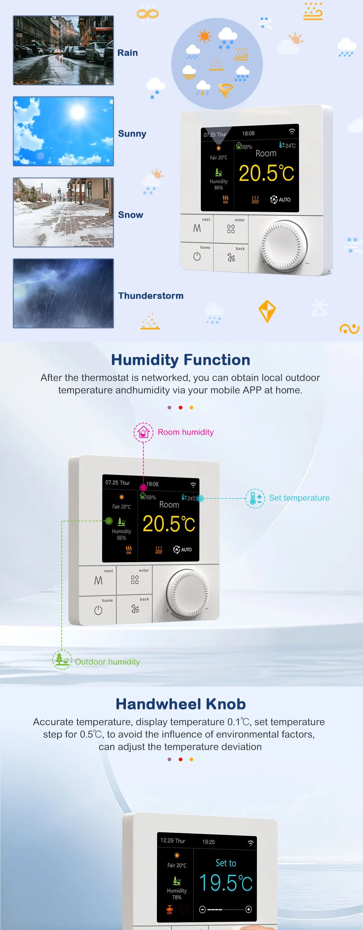 Tuya WIFI Thermostat Electric/Water/Gas Boiler Floor Heating Control Temperature Remote Controller Smart Life Google Home Alexa.