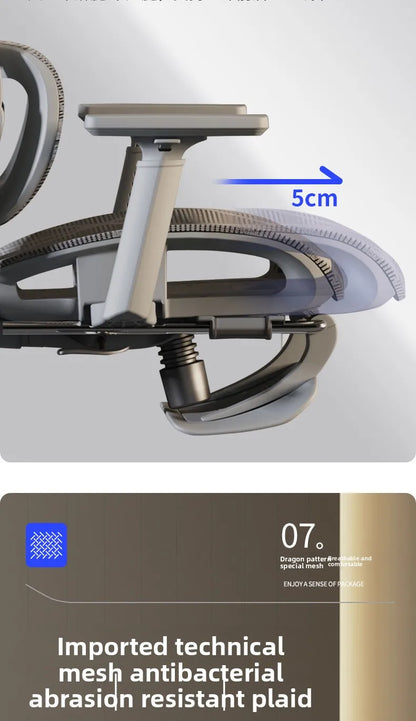 Ergonomischer Stuhl Heimcomputerstuhl Bequemer sitzender Bürostuhl Rücksitz Arbeitszimmer Schreibtisch E-Sport-Studienstuhl