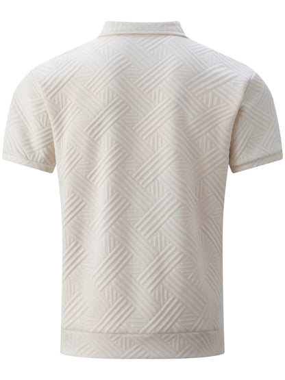 Men's Summer New Style Solid Color Knitted Short Sleeve Cardigan with Long Pants Casual Set Sporty Look from Mainland China