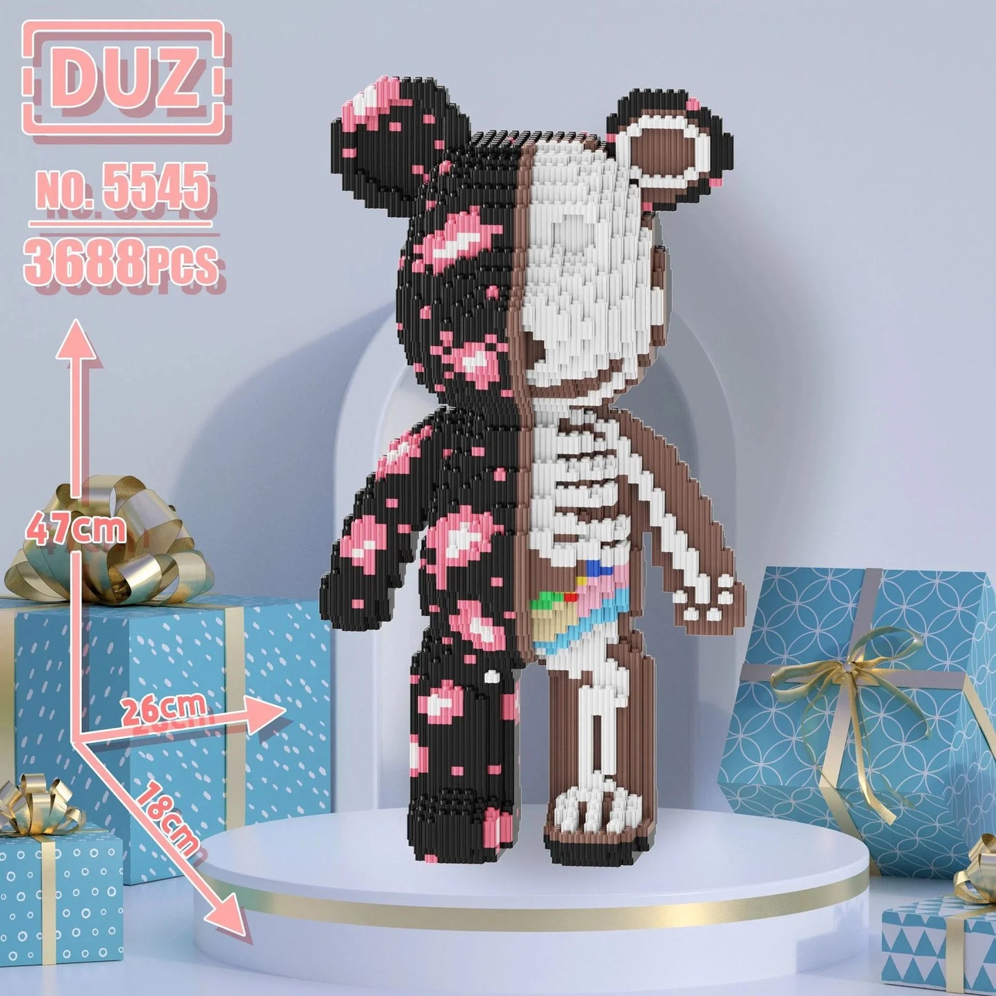 Oversized Violents Bear Building Blocks Assembled Toys DIY Adult Educational Children's Toys Birthday Gift Model Dolls Toys.