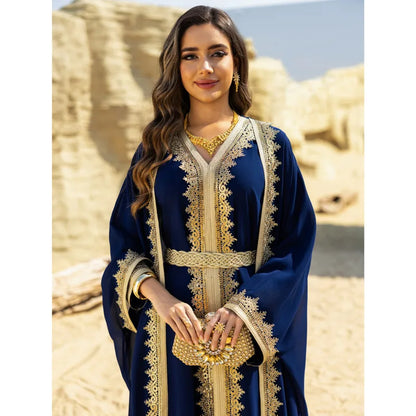 2PCS Muslimische Frauen Luxus Kimono Strickjacke Innere Kleid Set Dubai Abaya Kaftan Marokko Abend Party Kleid Djellaba Eid Jalabiya Neue.