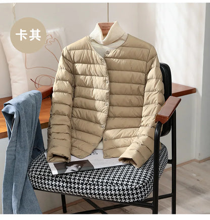 Neuheiten frauen Weiße Ente Unten Liner Puffer Jacke 2023 Herbst Winter Weibliche Warm Halten Koreanische Büro Dame Unten Mantel.