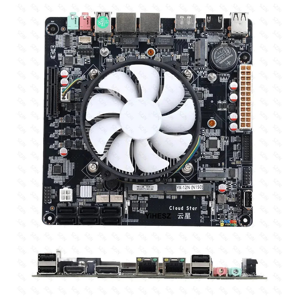 N150 NAS Motherboard 6 SATA 3.0 2x i266-V 2.5G DDR4 ITX NAS Board 2x M.2 Nvme For DIY Home NAS All in One.