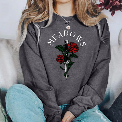 Zade Meadows Sweatshirt Run Little Mouse Hoodie Haunting Adeline Sweater Retro Dark Romance Jumper Unisex Book Lover Sweatshirts.