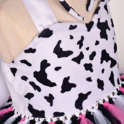 Halloween Tier Cosplay Kostüm für Kinder Wald Thema Kühe Tiger Giraffe Leopard Zebra Tutu Kleider Performance Tanz Sets