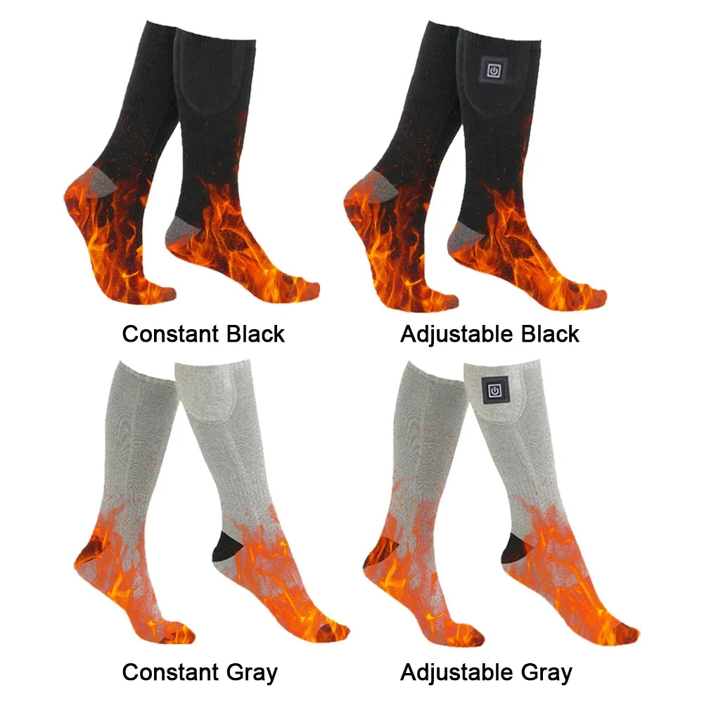 Electric Heating Socks 3 Level Temperature Winter Heating Socks Cold-Proof Winter Warm Thermal Socks for Cycling Camping Skating.