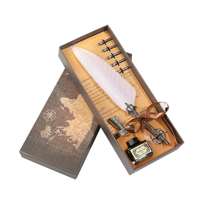 Retro Vintage Kalligraphie Feder Dip Stift Brunnen Stifte Schreiben Tinte Set Kreative Schreibwaren Quill Stift Kunst Liefert Handwerk Geschenke
