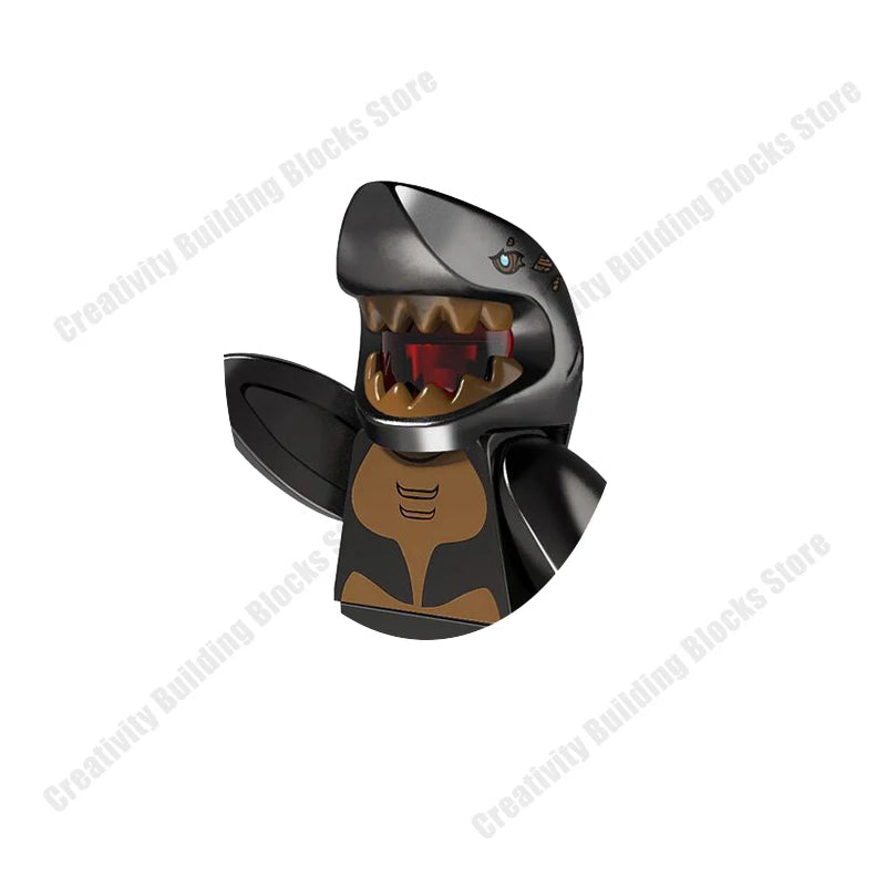 New Hot Series Gray Shark Boy Girls 3D Model DIY Building Bload Toys Classic Movie Children's Toys Gifts