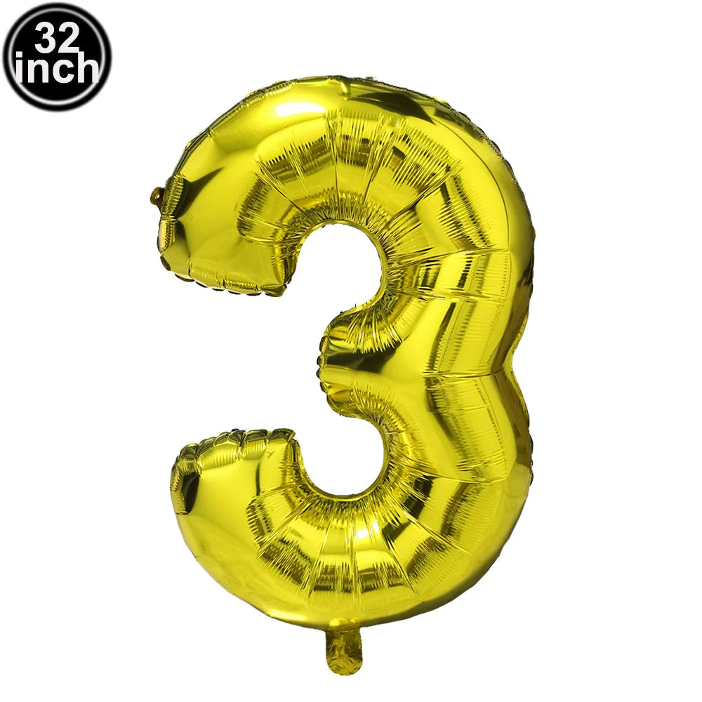 Blauer Ballon mit großen Zahlen, 32 Zoll, 0, 1, 2, 3, 4, 5, 6, 7, 8, 9, Geburtstag, Bachelorette-Luftballons, Figur, Golob-Party-Ballon-Dekoration