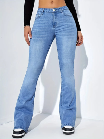 Women's jeans high waist stretch comfortable flared pants Denim pants.