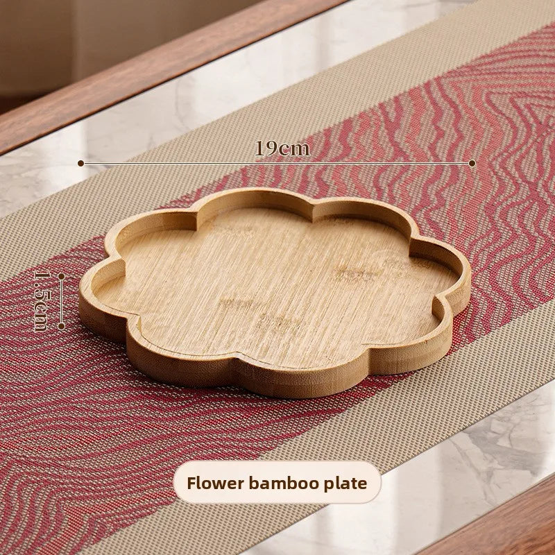 1pcs Wooden Compartment Tray for Boiling Tea  Snack Plate Home Living Room Nut Candy Fruit Serving Dish Solid Wood.