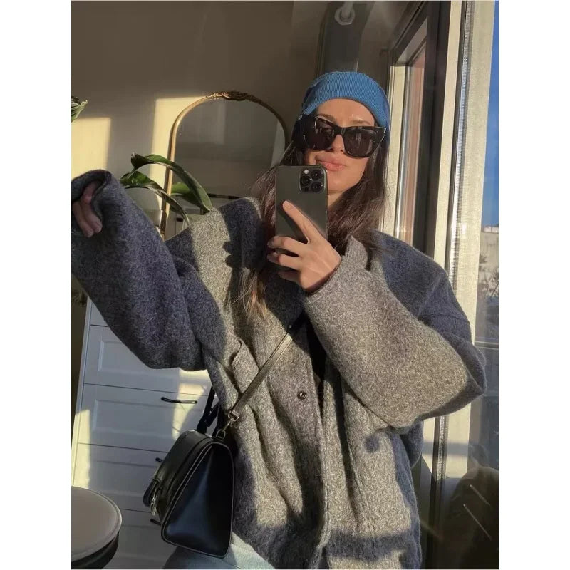 TRAFZR Damenjacken Frühling 2023, elegantes Fleece, Vintage, neue Oberbekleidung, Langarm, Harajuku, Y2k, Streetwear, Bomberjacken.