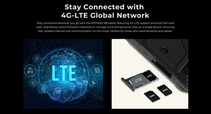 HOTWAV R8 Rugged Tablet 10.1'' HD+ Display 10800mAh Massive Battery Pad Android 14 OS Octa-core 4GB 128GB Tablet PC Global