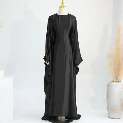 Eid Batwing Satin Shimmer Soft Crepe Abaya Dubai Luxury 2024 Islam Muslim Maxi Kaftan Dress Kebaya Abayas For Women Vestidos