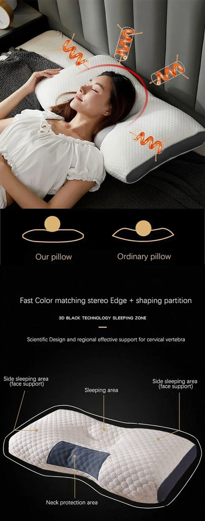 New Neck Pillow Help Sleep And Protect The Neck Cervical Orthopedic Soybean Fiber Massage Household SPA Pillow For Sleeping.