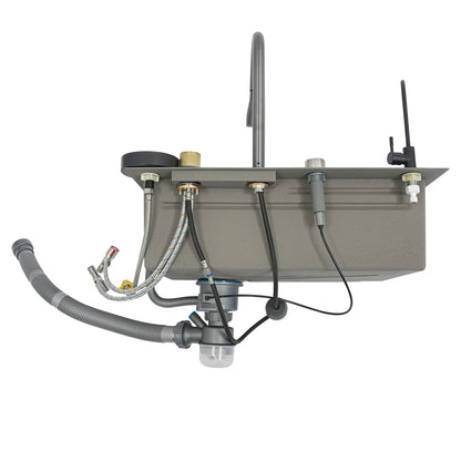 Edelstahl Rechteckige 68*45*21 cm Küche Waschbecken Große Single Slot Wasserhahn Set Seifenspender Tasse Waschmaschine