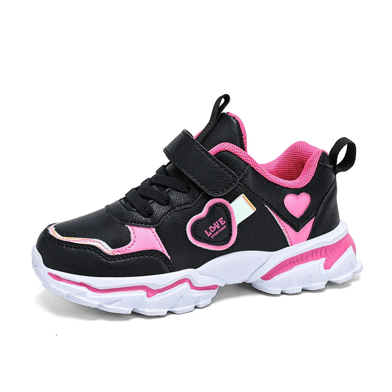 Autumn Girls Sneaker Children Leather Shoes PU Daily Kids Casual Walking Sneaker Platform Sports Tennis Sports Shoes Girl.