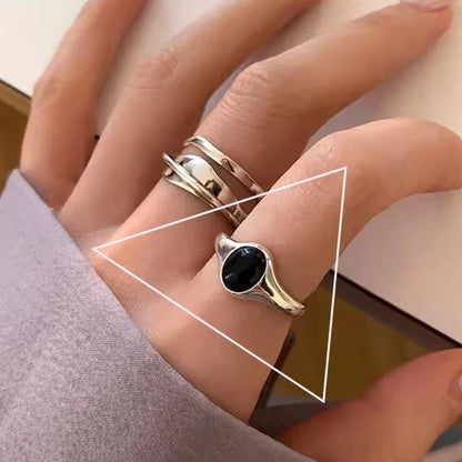 VENTFILLE 925 Sterling Silver Irregular Design Wave Golden Stackable Finger Rings Trendy Adjustable For Women Gifts Dropshipping